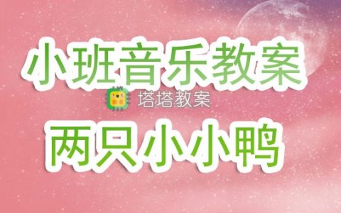 小班音樂律動教案《兩隻小小鴨》含反思