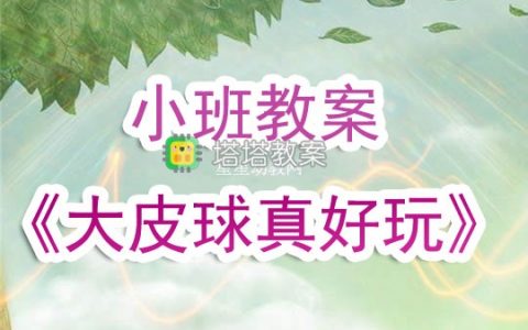 幼兒園小班教案《大皮球真好玩》含反思