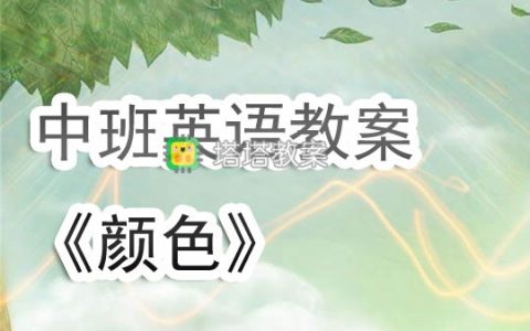 幼兒園中班英語教案《顏色》