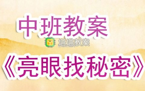 幼兒園中班教案《亮眼找秘密》含反思