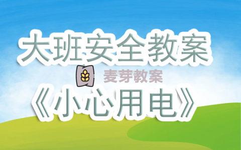 幼兒園大班安全教案《小心用電》含反思