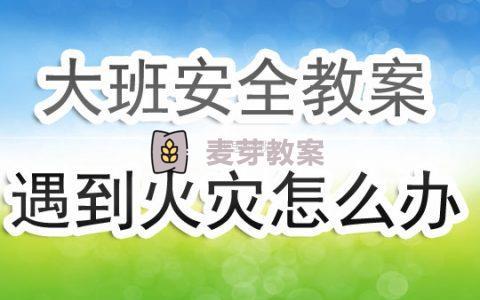 大班安全教育教案《遇到火災怎麼辦》含反思