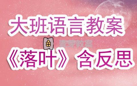 幼兒園大班下學期語言教案《落葉》含反思